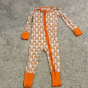 Orange Rainbow Kids Zipper Footie